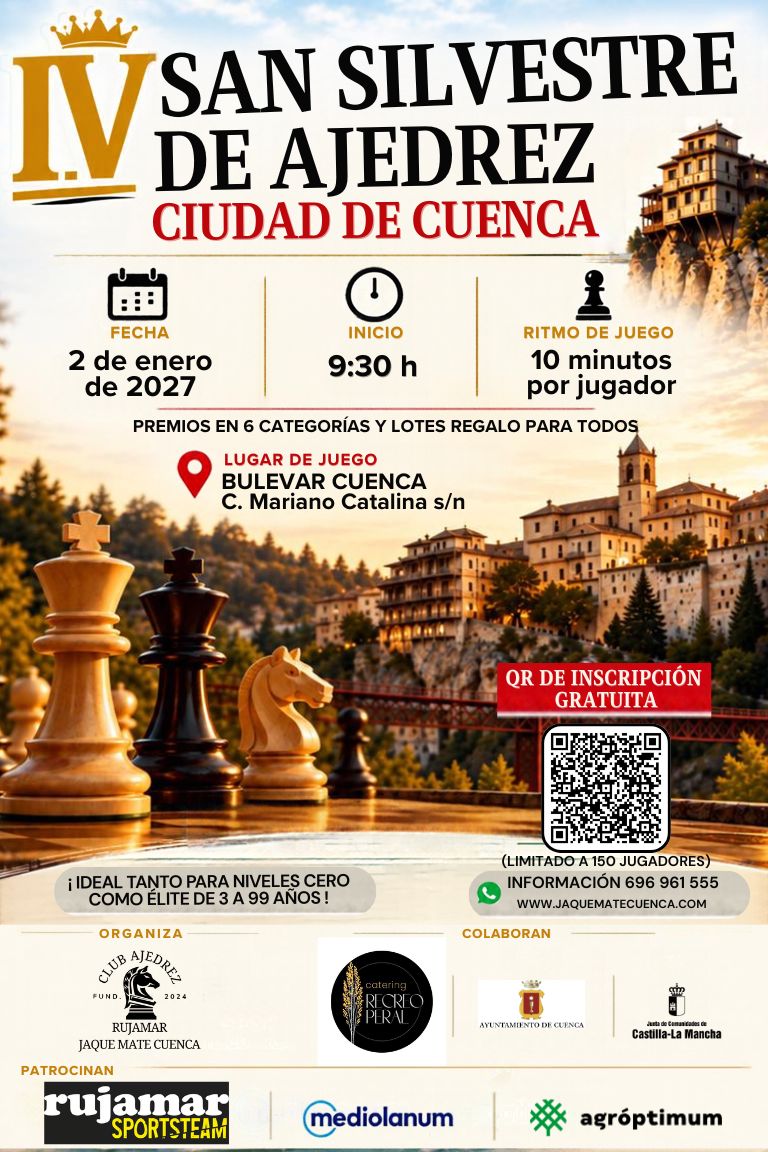 Cartel oficial IV San Silvestre de Ajedrez Ciudad de Cuenca